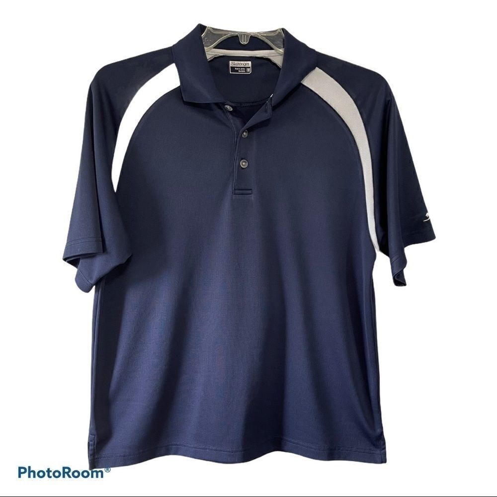 ‎Slazenger Navy and White Performance Golf Shirt